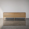 Slatted Wood Credenza