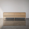 Slatted Wood Credenza